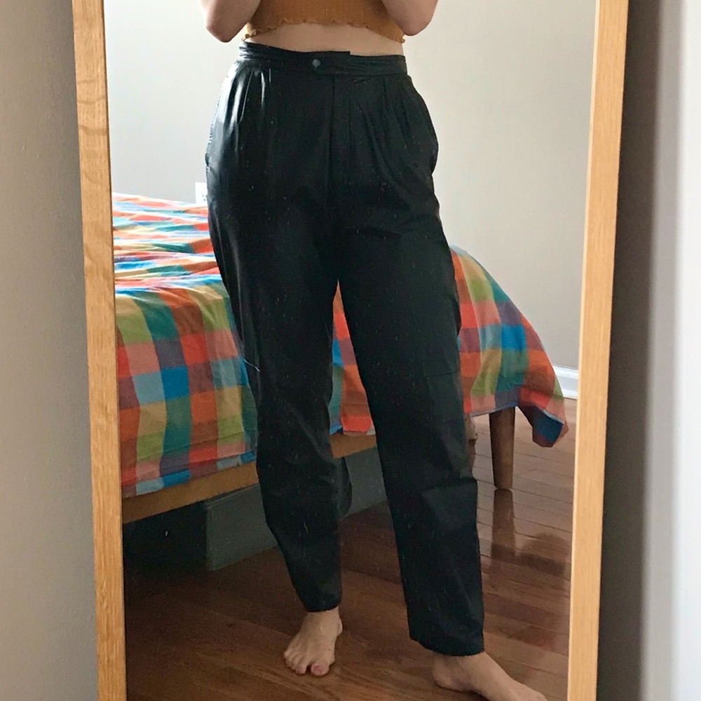 Vintage Black Leather Trousers